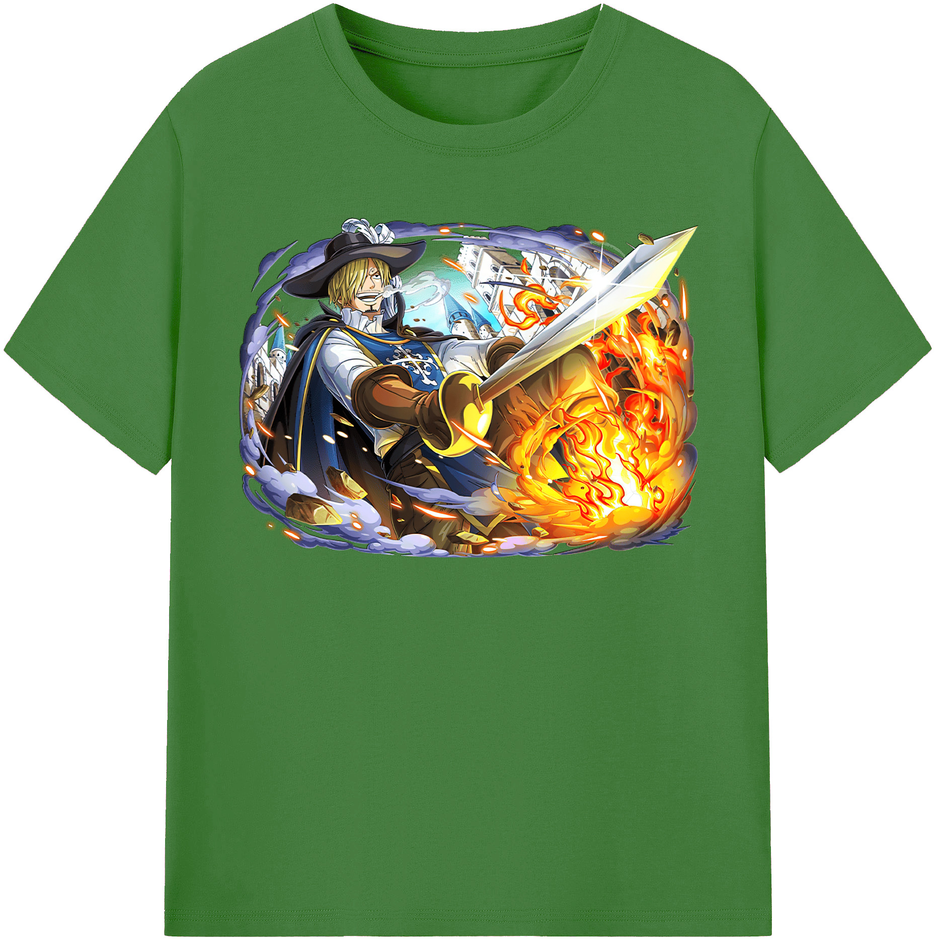 （画像用） ワンピース サンジ ONE PIECE Sanji レディースカジュアルプリントTシャツ（綿100％）